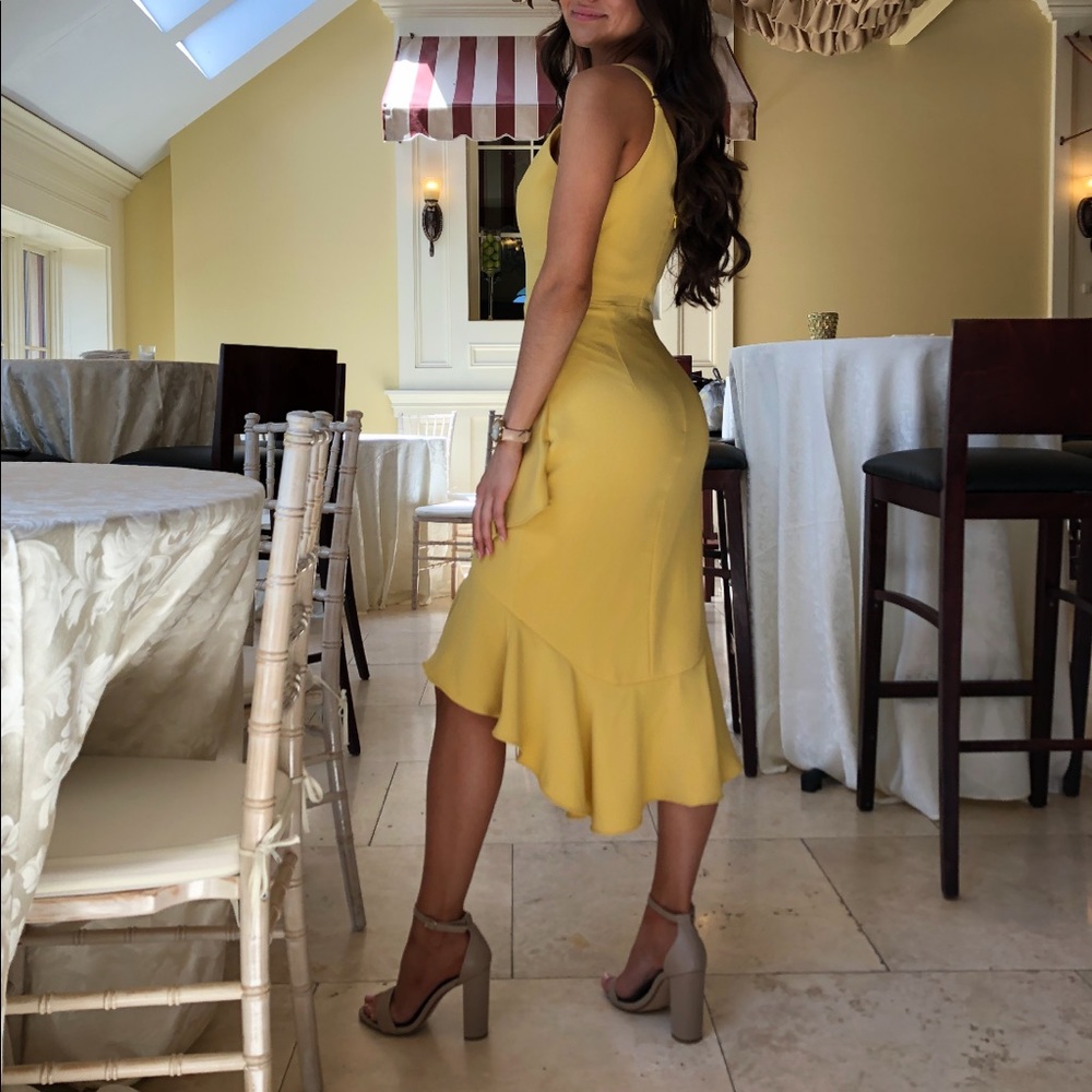 Yellow Dress the Population Cocktail Dress